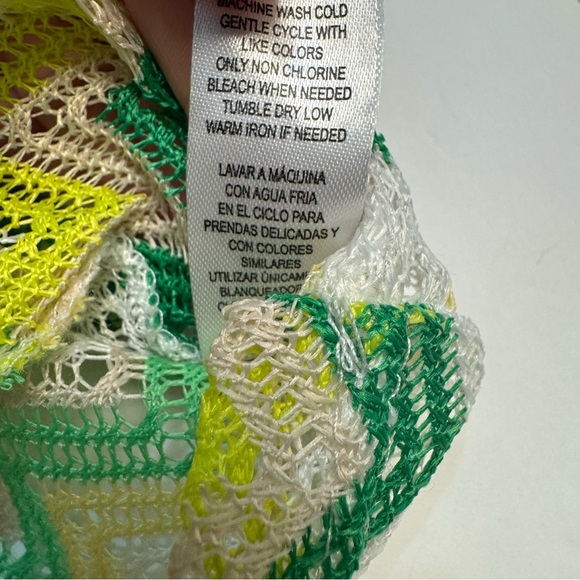 Jolie & Joy Chevron Knit Crop Top retro yellow green twist front Size Small - Picture 13 of 15
